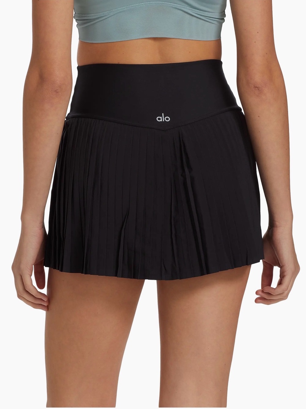 Alo Yoga Women Grand Slam Tennis Gym Skirt Shorts Black Pleated Athletic Skort M - Picture 5 of 15
